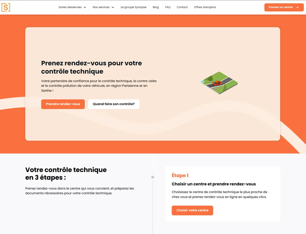 Aperçu du site Synapse Contrôles Techniques